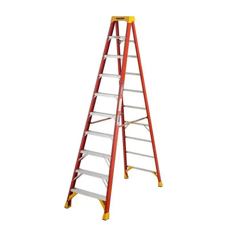 10-Foot Fiberglass Step Ladder – ANSI Duty-Rated Type I (6210) for Safe Use