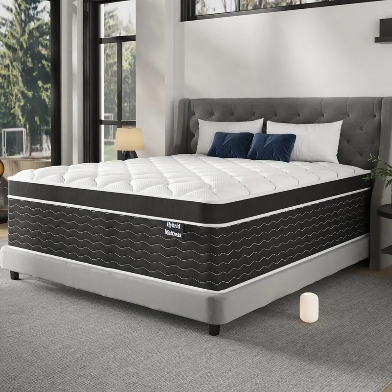 10-Inch Full-Size Hybrid Mattress in a Box: Gel Memory Foam Over Pocketed Coils, Medium-Plush Comfort