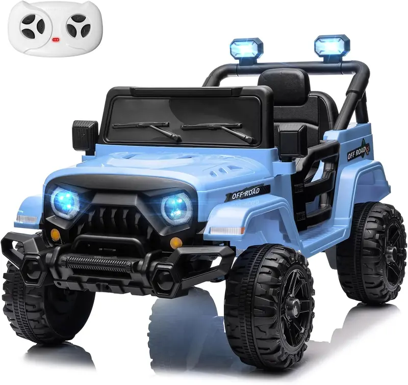 12V Remote-Controlled Ride-On Truck for Children – Twin 35W Motors, Bluetooth Audio, Dynamic LED Lighting, Suspension System & Safety Harness (Rosy Color)