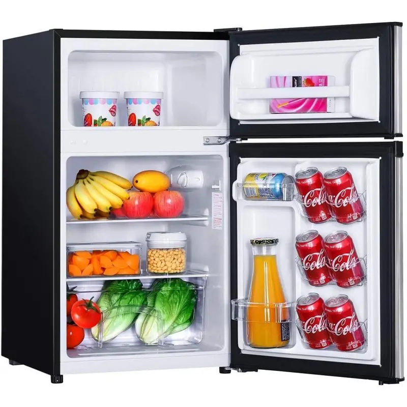 3.1 Cu Ft Energy-Efficient Mini Fridge with Freezer Compartment and Bright LED Interior Lighting