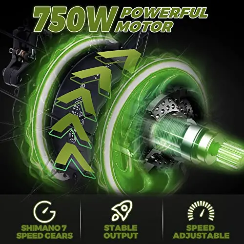 48V 750W Fat-Tire E-Bike – 26" All-Terrain Electric Bicycle with Suspension Fork & Swappable Battery
