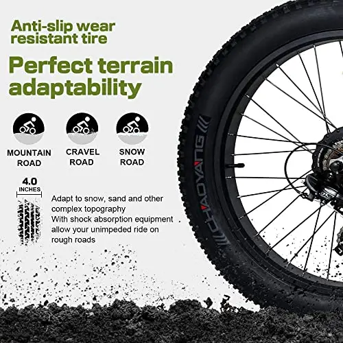 48V 750W Fat-Tire E-Bike – 26" All-Terrain Electric Bicycle with Suspension Fork & Swappable Battery