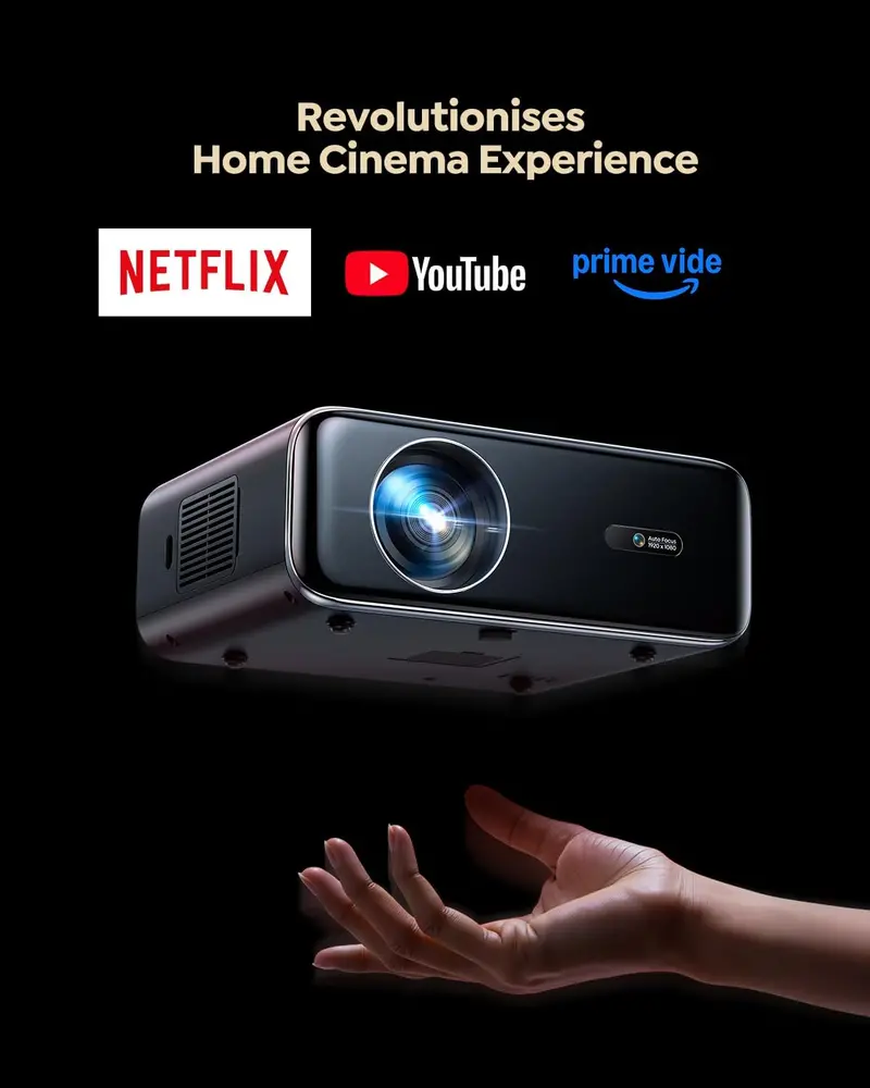 All-Weather Smart Projector Optimized for Outdoor Use — 4K Playback, Licensed Apps, and Dual-Band WiFi/Bluetooth 2