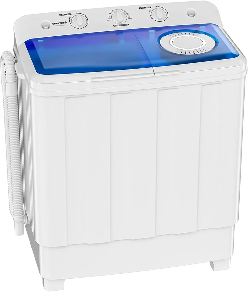 Auertech Twin-Tub Portable Washing Machine – 28 lb Mini Laundry System with Dual Functionality