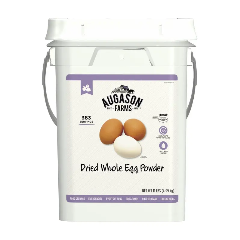 Augason Farms Whole Egg Powder – 11-Pound Emergency Food Supply (383 Servings)