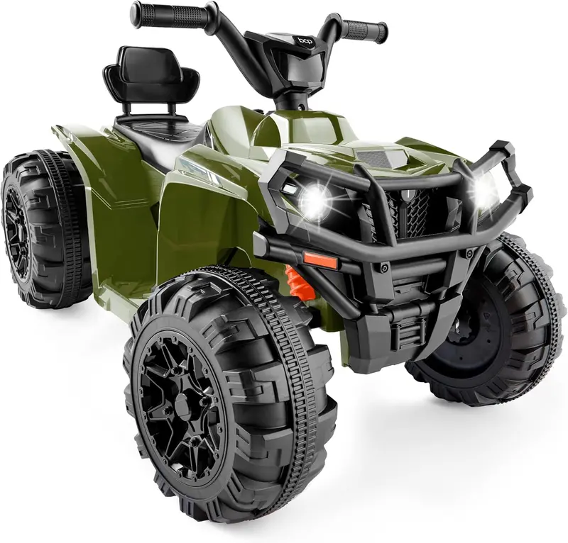 Best Choice Products 12V Kids Electric ATV Quad – Bluetooth Audio, LED Headlights, Treaded Tires & 2.4 mph Max Speed