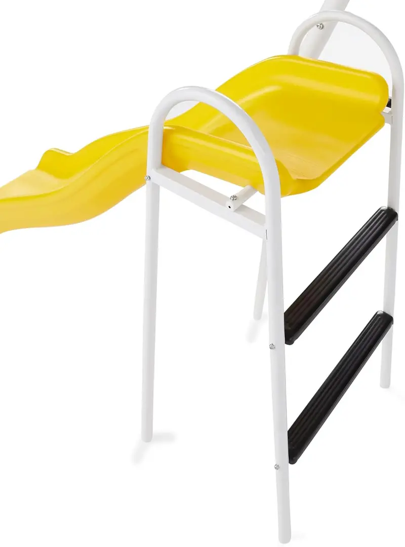 Blue Ridge Backyard Swing Set – Sturdy A-Frame Metal Playset Featuring Glider, Trapeze, Dual Swings, and Integrated Slide