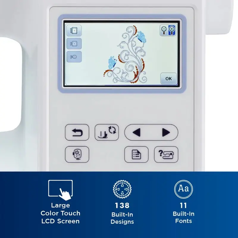 Brother PE800 Embroidery Machine – Computerized Sewing System with 5" x 7" Hoop Area and Full-Color Touchscreen Interface
