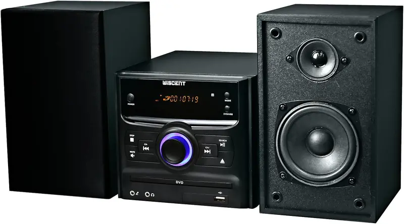 Compact Bluetooth Stereo System – CD/FM/USB/Aux Playback, 30W Output & Wireless Audio Streaming Capability