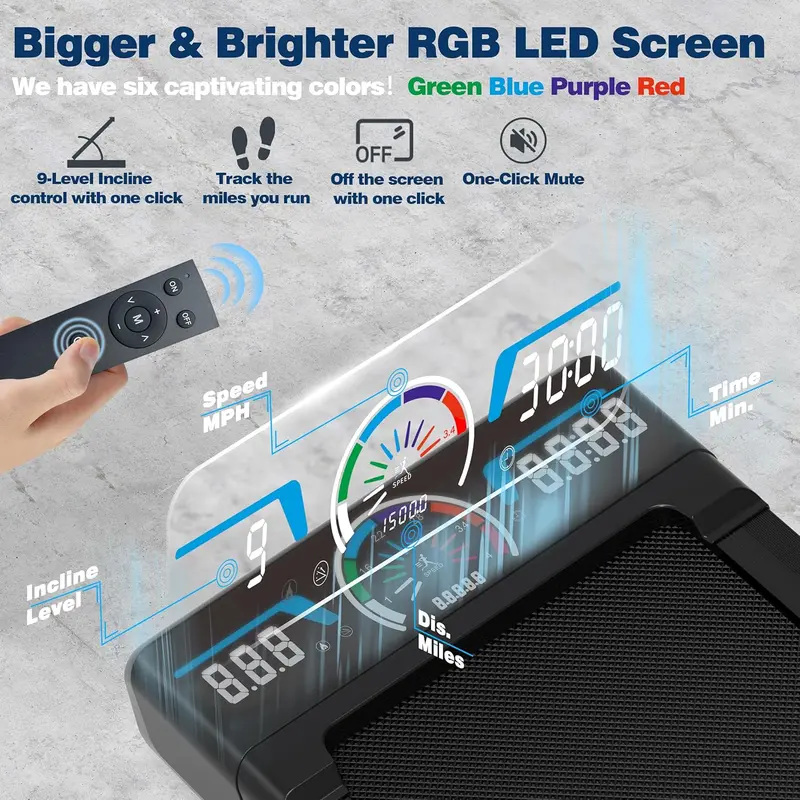 Compact Folding Treadmill for Home Use – Mountaineering-Inspired Design with LED Display & Bluetooth Audio