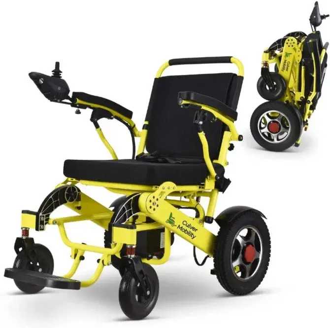 Culver Mobility FAA-Approved Lightweight Folding Power Wheelchair – Silver, 17.5" Seat Width 2