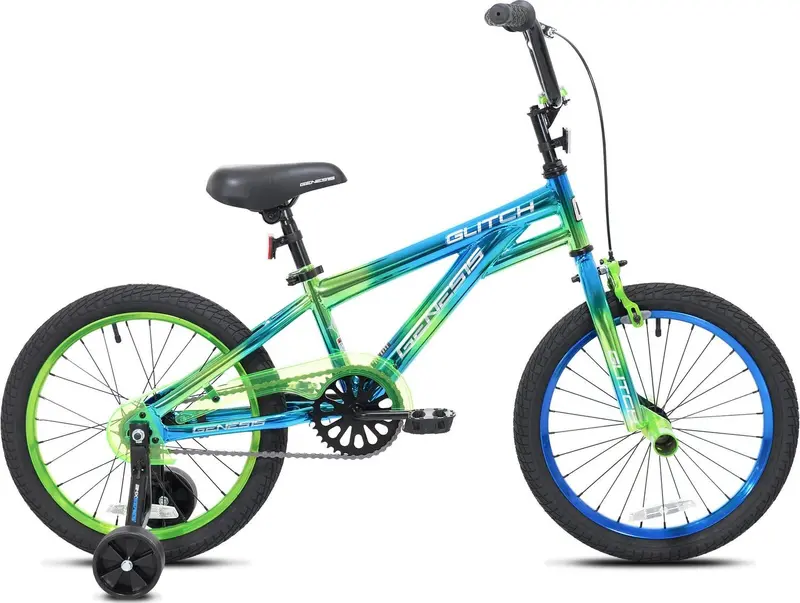 Genesis Glitch Youth BMX Bike – 18-Inch Frame with Dual-Tone Blue-Green Aesthetic