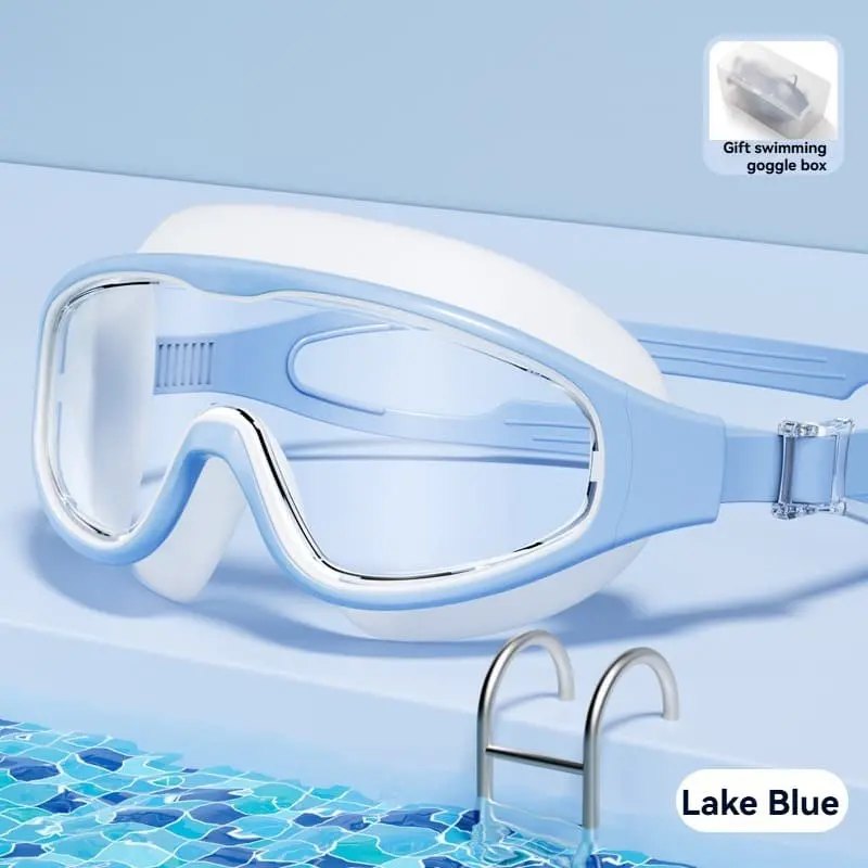 HD Anti-Fog Swim Goggles – Oversized Ergonomic Design, Leak-Resistant Seal, Unisex Adult Fit with Wide Peripheral Vision