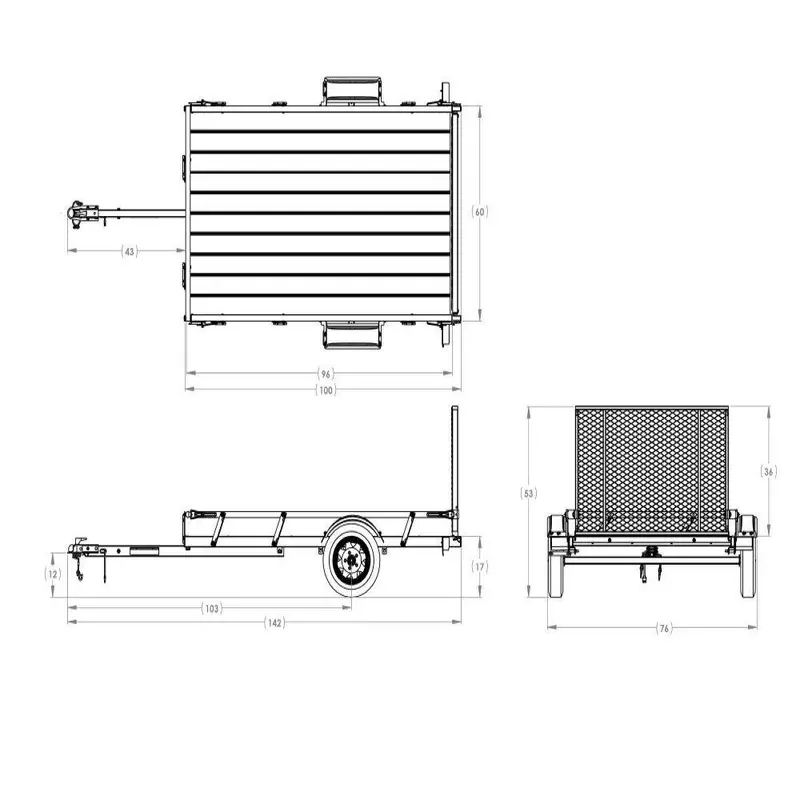 Karavan 5' x 8' Utility Trailer – Wood-Floor Design with Sliding Rail System and Towing Hardware