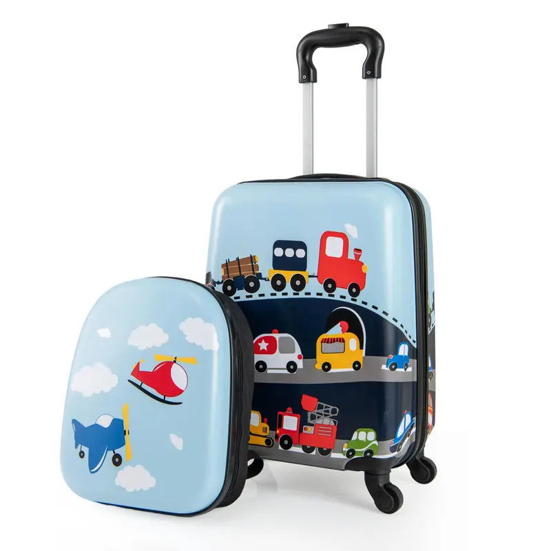 Kids’ Two-Piece Luggage Set – Child-Sized Spinner Suitcases with Smooth-Rolling Wheels (Dark Blue)