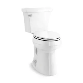 KOHLER Highline Arc Tall-Height 2-Piece Elongated Toilet – Eco-Conscious 1.28 GPF Performance, White with Coordinated Seat Assembly