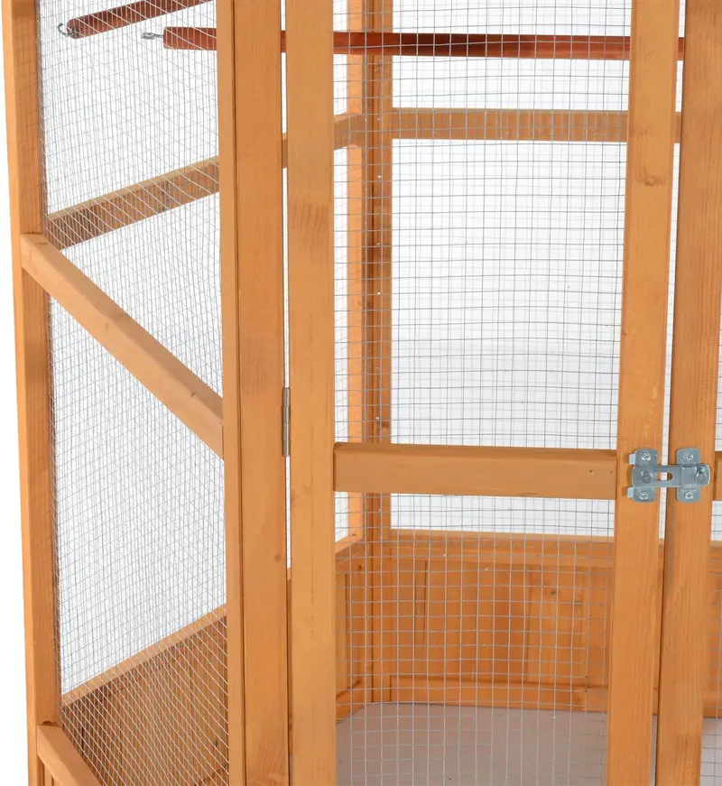 Large Hexagonal Outdoor Aviary with Covered Roof – Spacious Flight Cage for Birds and Small Pets