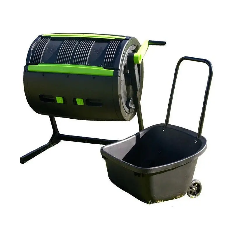 Maze 65-Gallon Dual-Bin Compost Tumbler – Wheeled Design for Effortless Rotation & Transport