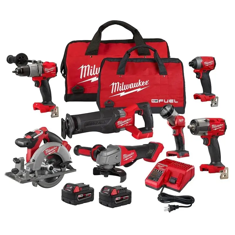 Milwaukee M18 FUEL 7-Tool Cordless Combo Kit — Includes Two 5.0Ah Batteries & Charger