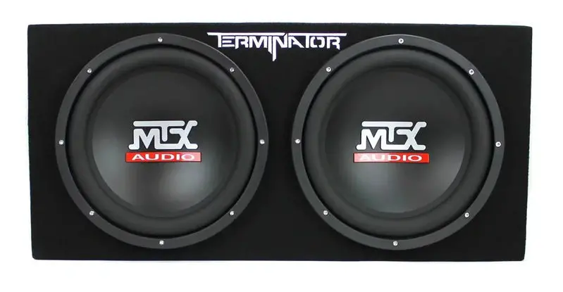 MTX Dual 12-Inch Subwoofer System – Pre-Loaded Enclosure, High-Power Amplifier, and Complete Wiring Kit