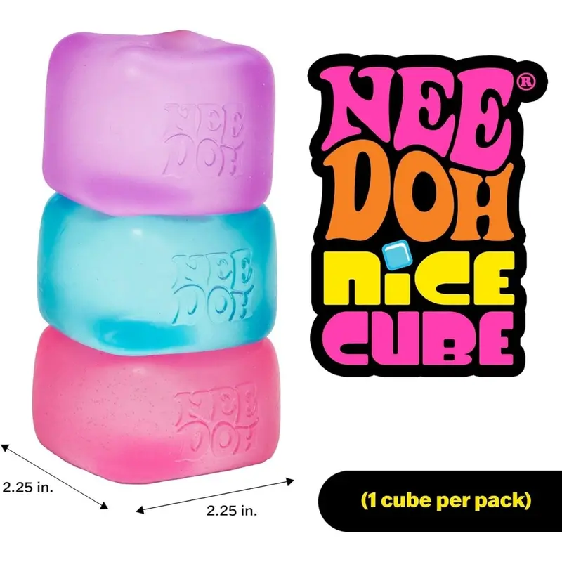 NeeDoh Nice Cube – Vibrant Pink Solid Squish Toy for Sensory Play