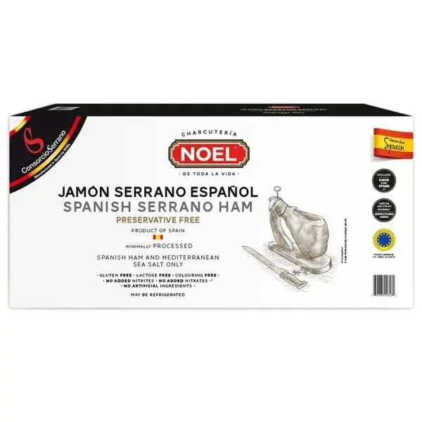 Noel Artisan Serrano Ham – Hand-Cut Iberian Dry-Cured Ham from Spain, Traditional Craftsmanship