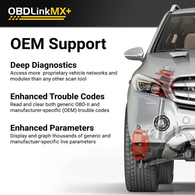 OBDLink MX+ Bluetooth OBD2 Diagnostic Scanner – Cross-Platform Vehicle Troubleshooter for iOS, Android & Windows