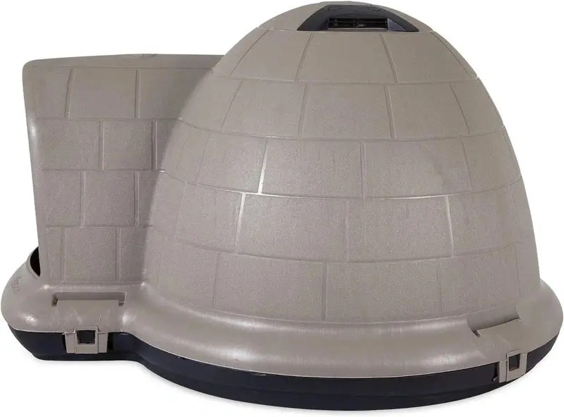 Petmate Indigo Igloo Dog House – Extra-Large, USA-Made All-Weather Shelter from 90% Recycled Materials