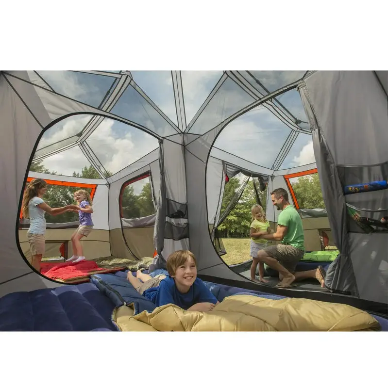 Quick-Setup 12-Person Cabin Tent – Lightweight, Portable Camping Shelter with Streamlined Assembly