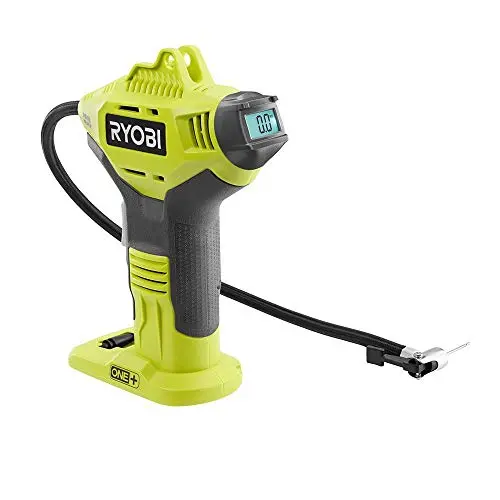 RYOBI ONE+ Cordless High-Pressure Inflator – Digital Pressure Gauge Included; Lithium-Ion Battery and Charger Provided