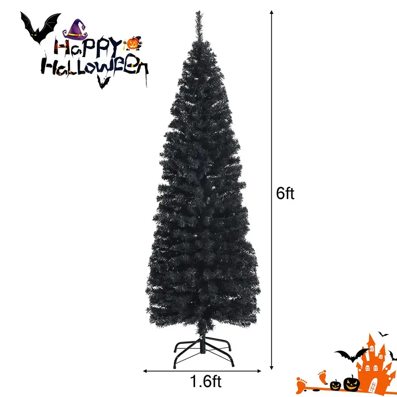 Slim 6-Foot Blue Pencil Christmas Tree – Compact Artificial Design for Small Spaces