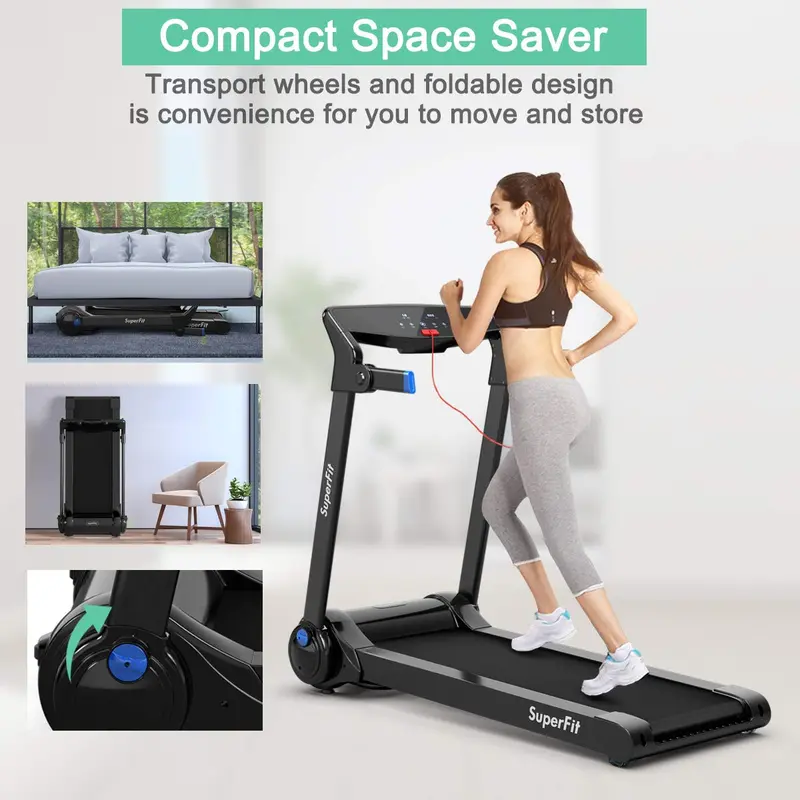 Smart Folding Treadmill – 3HP Motor, Bluetooth Audio, HD Touch Display, and Mobile App Connectivity 2