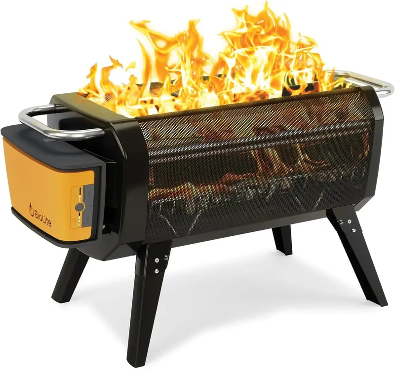 Smokeless Bluetooth Fire Pit – Outdoor Wood & Charcoal Burner with Built-in Speaker, 12800mAh Rechargeable Battery & USB-A Port