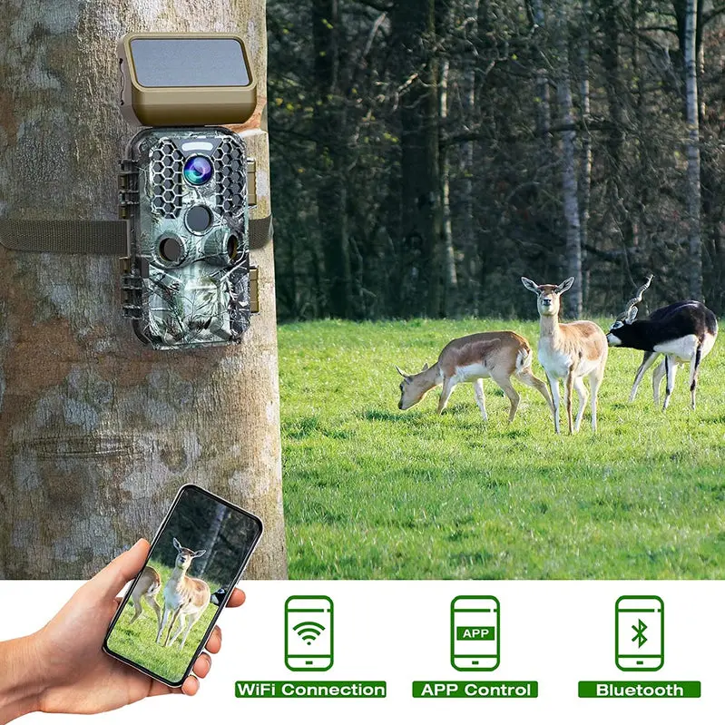 T200 Solar Trail Camera – 4K Video & 30MP Imaging with WiFi and Bluetooth Connectivity