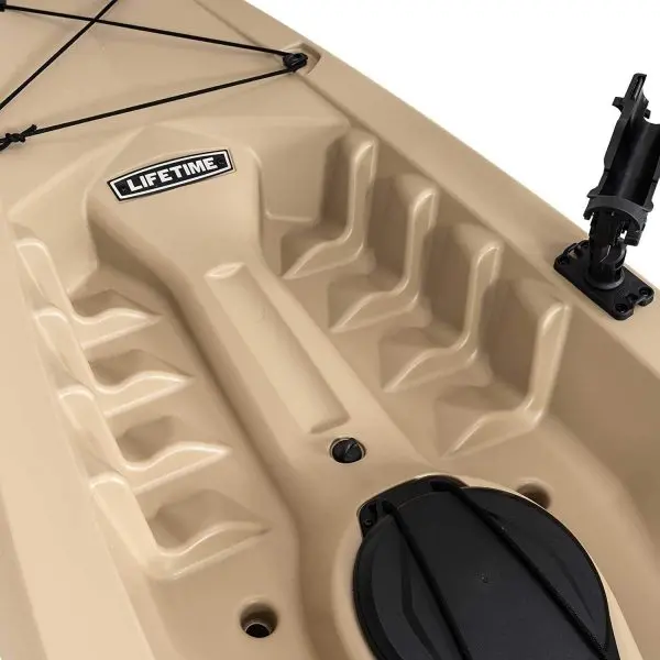 Tamarack Angler 100 Fishing Kayak – 10-Foot UV-Stabilized HDPE Hull with Paddles, Ergonomic Adjustable Seat, and Integrated Rod Holders (Tan)