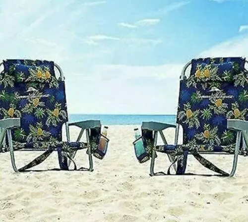 Tommy Bahama Folding Beach Deck Chairs – 2-Pack Lightweight Portable Seating for Sand or Patio