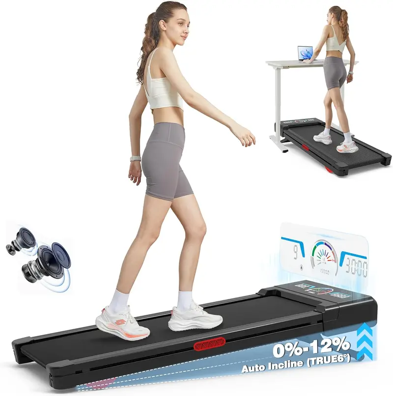 Walking Pad Pro – Motorized 9-Stage Incline Treadmill with 450 lb Capacity, RGB Display & Bluetooth Audio